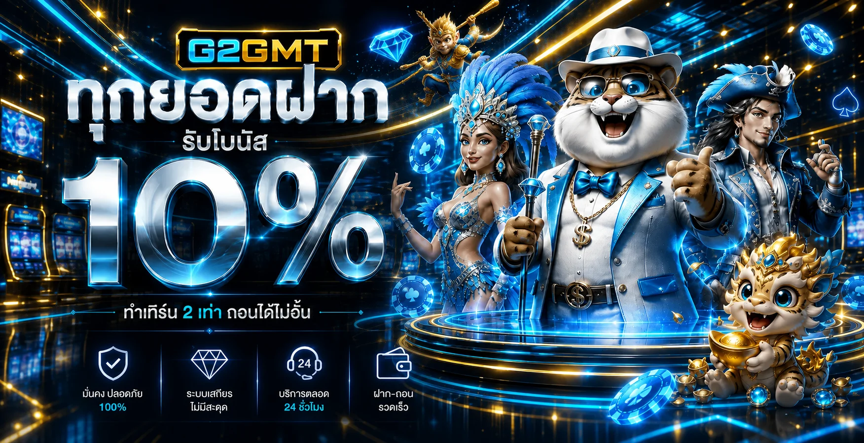 แบนเนอร์ G2GMT สล็อตออนไลน์และโบนัสยอดฝาก